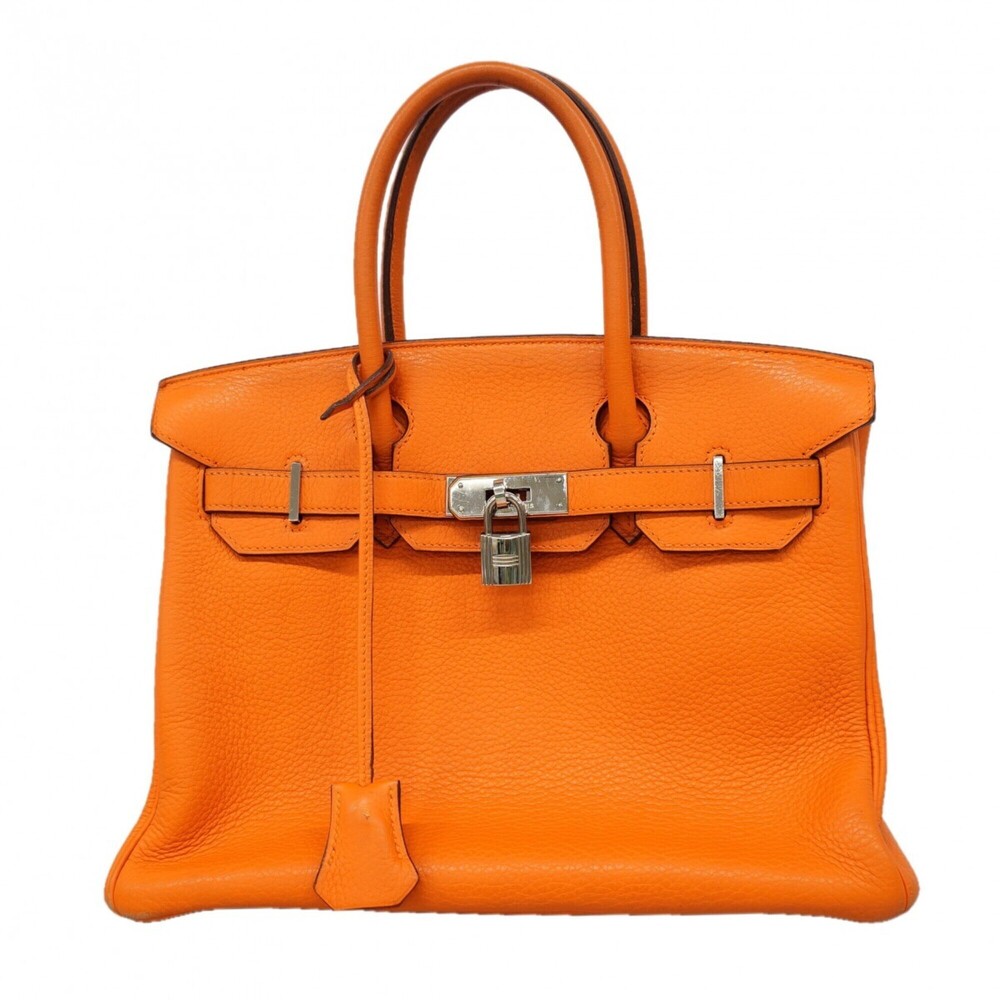 Hermes Birkin 30 handbag, Togo leather, orange, □G stamp, women's.